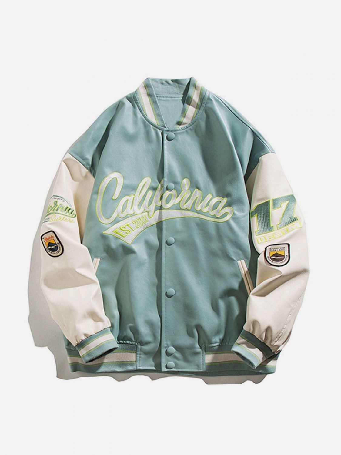 California PU Stitching Varsity Jacket