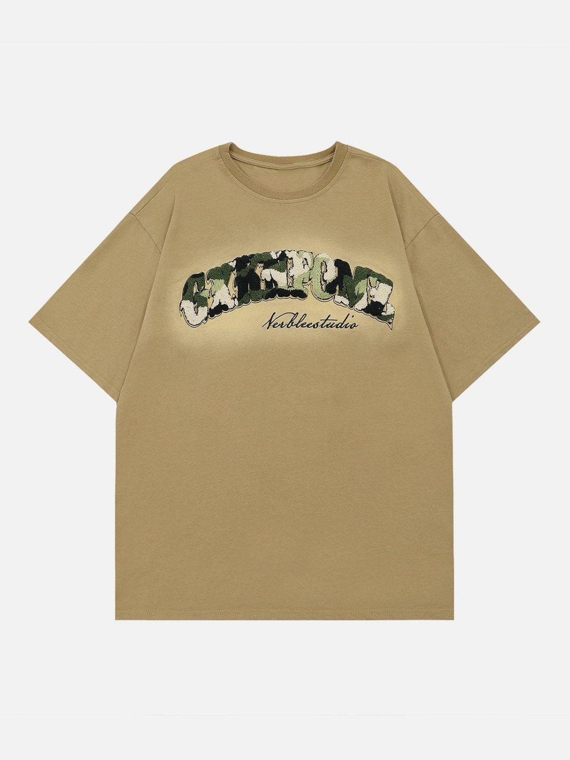 Camouflage Flocked Letter Cotton Tee