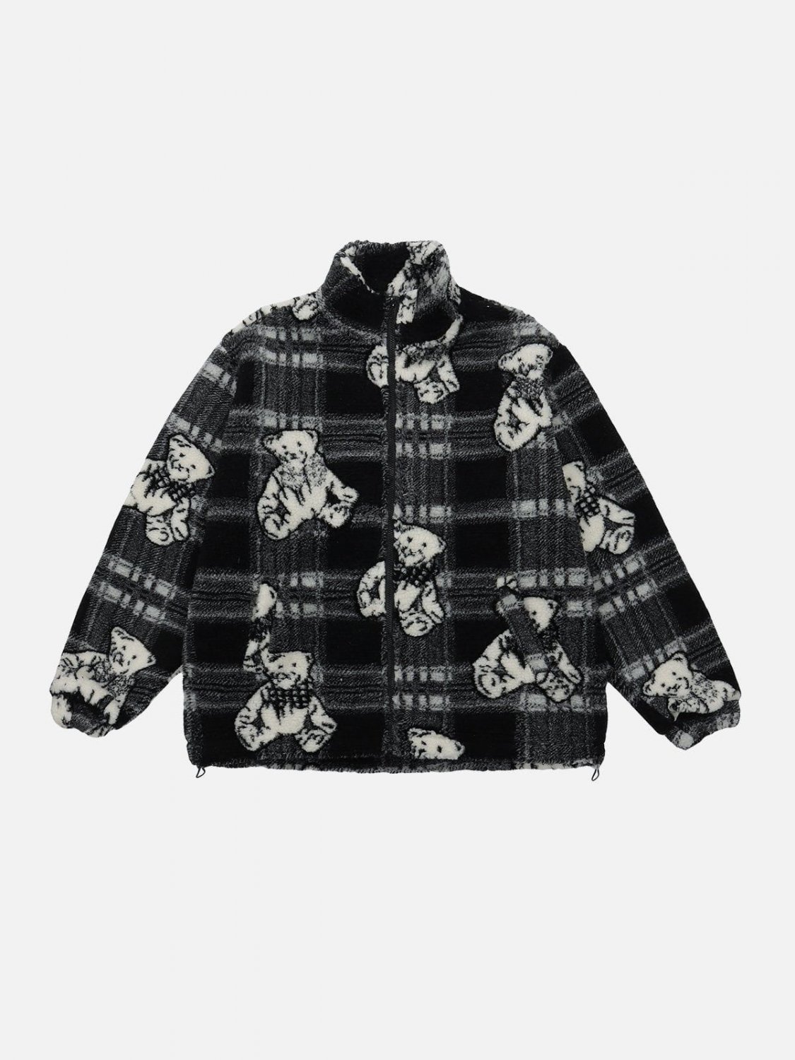 Cartoon Bear Graphic Sherpa Coat