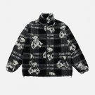Cartoon Bear Graphic Sherpa Coat