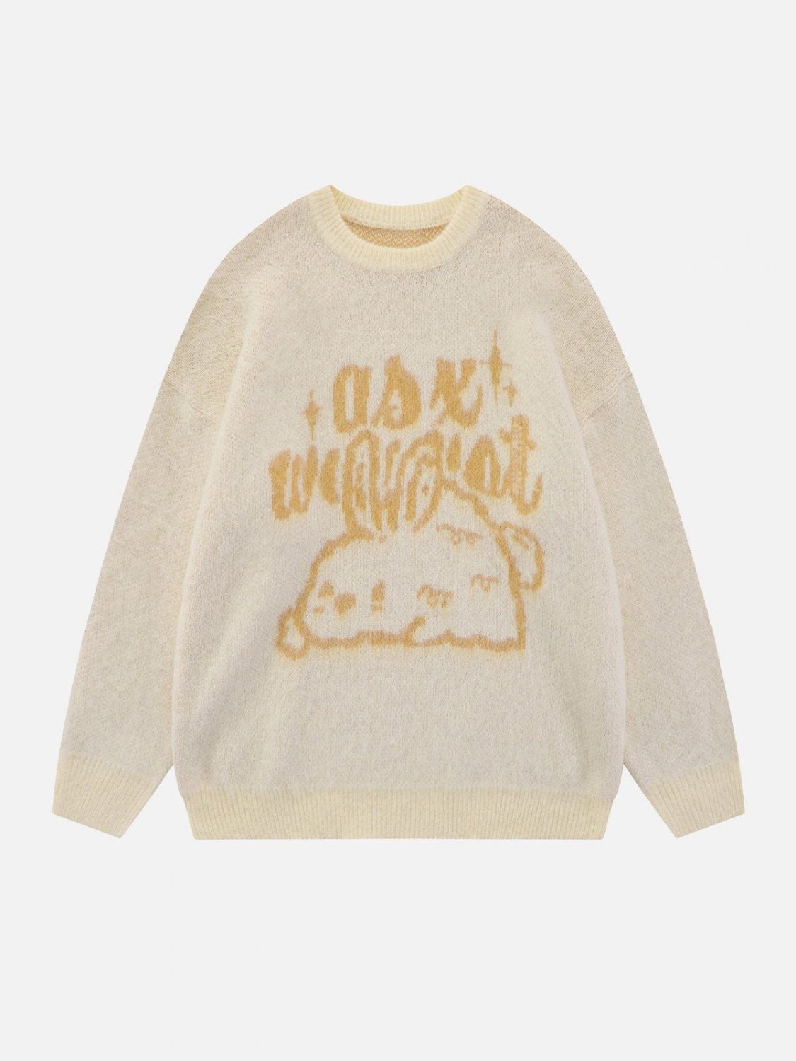 Cartoon Bunny Print Sweater
