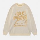 Cartoon Bunny Print Sweater