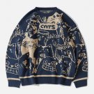 Cartoon Cat Knit Sweater