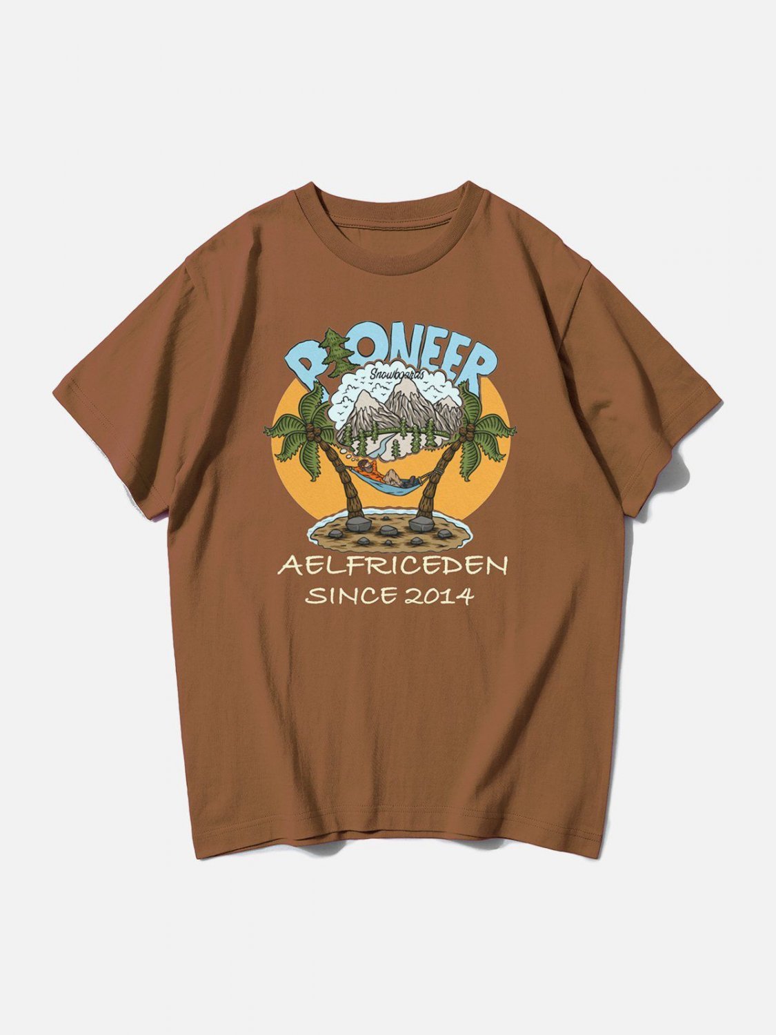 Cartoon Coconut Tree Print Tee