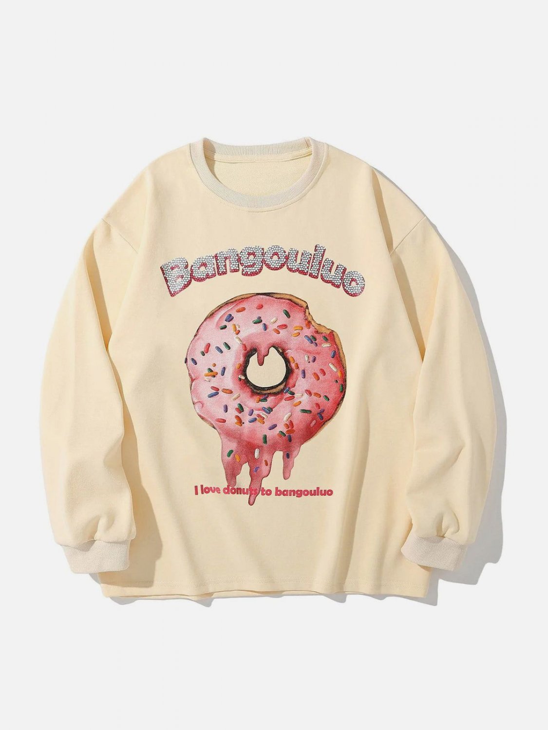 Cartoon Donuts Print Sweatshirt