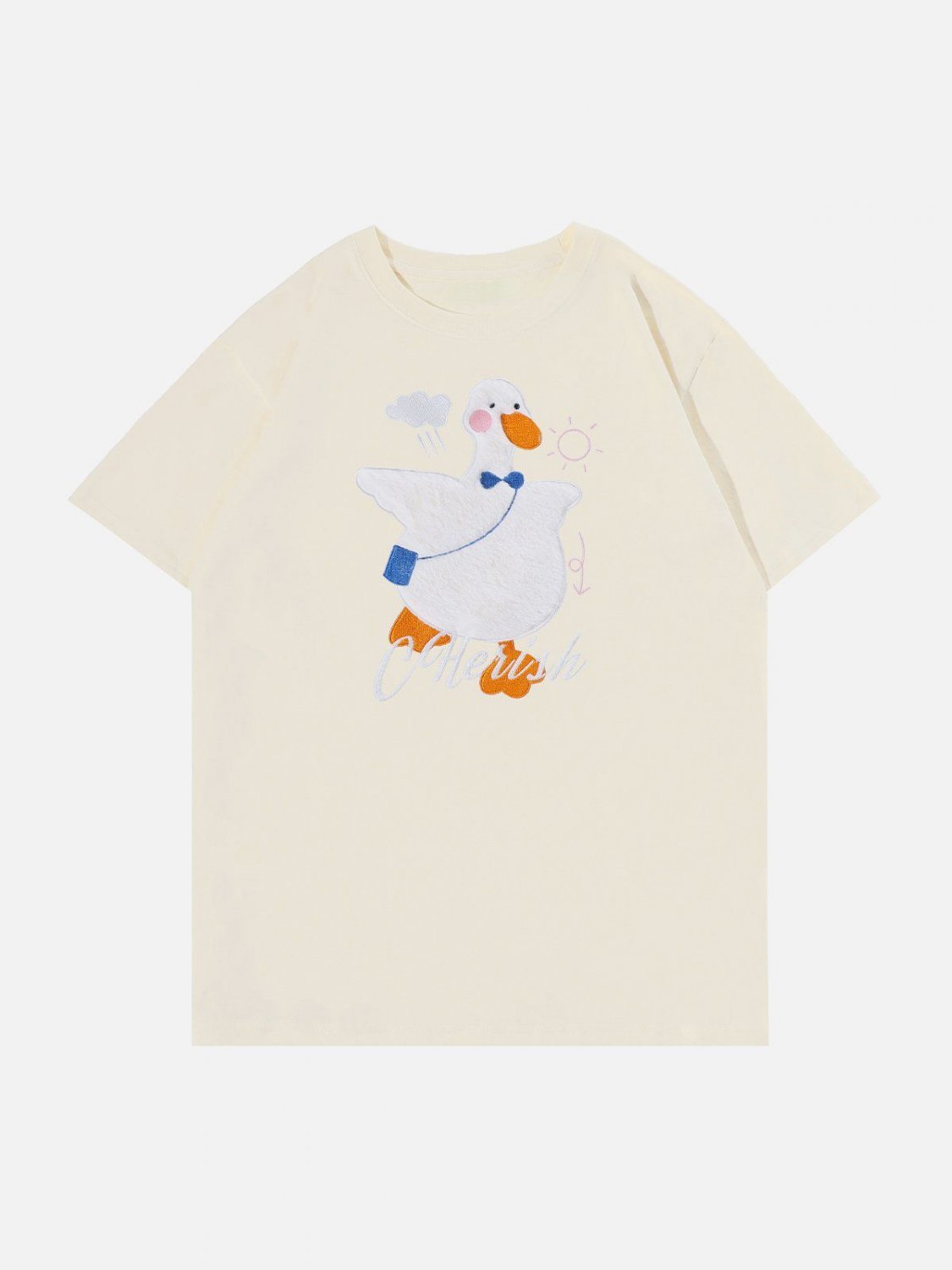 Cartoon Duck Patchwork Tee