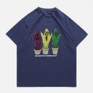 Cartoon Ghost Potted Plant Print Tee