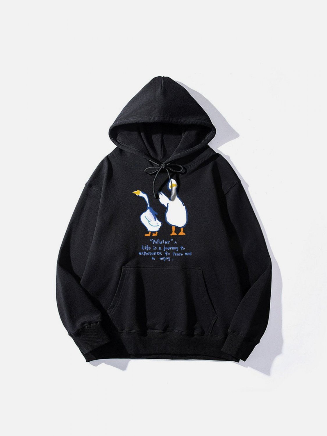 Cartoon Goose Print Hoodie