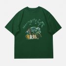 Cartoon Kitten Fishing Graphic Tee