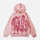 Cartoon Line Character Print Hoodie