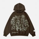 Cartoon Line Character Print Hoodie