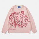 Cartoon Line Character Print Sweater