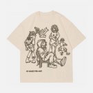 Cartoon Line Character Print Tee