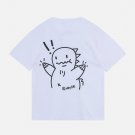 Cartoon Line Dinosaur Print Tee