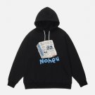 Cartoon Newspaper Print Hoodie