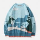 Cartoon Patchwork Knit Sweater