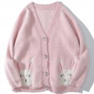Cartoon Rabbit Embroidered Cardigan