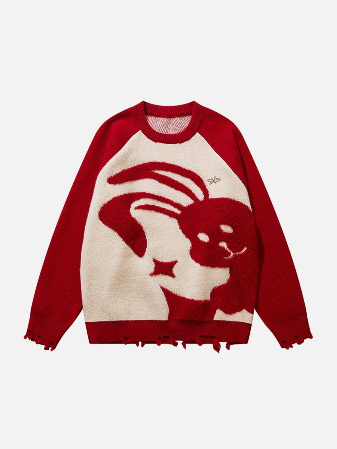Cartoon Rabbit Embroidery Sweater