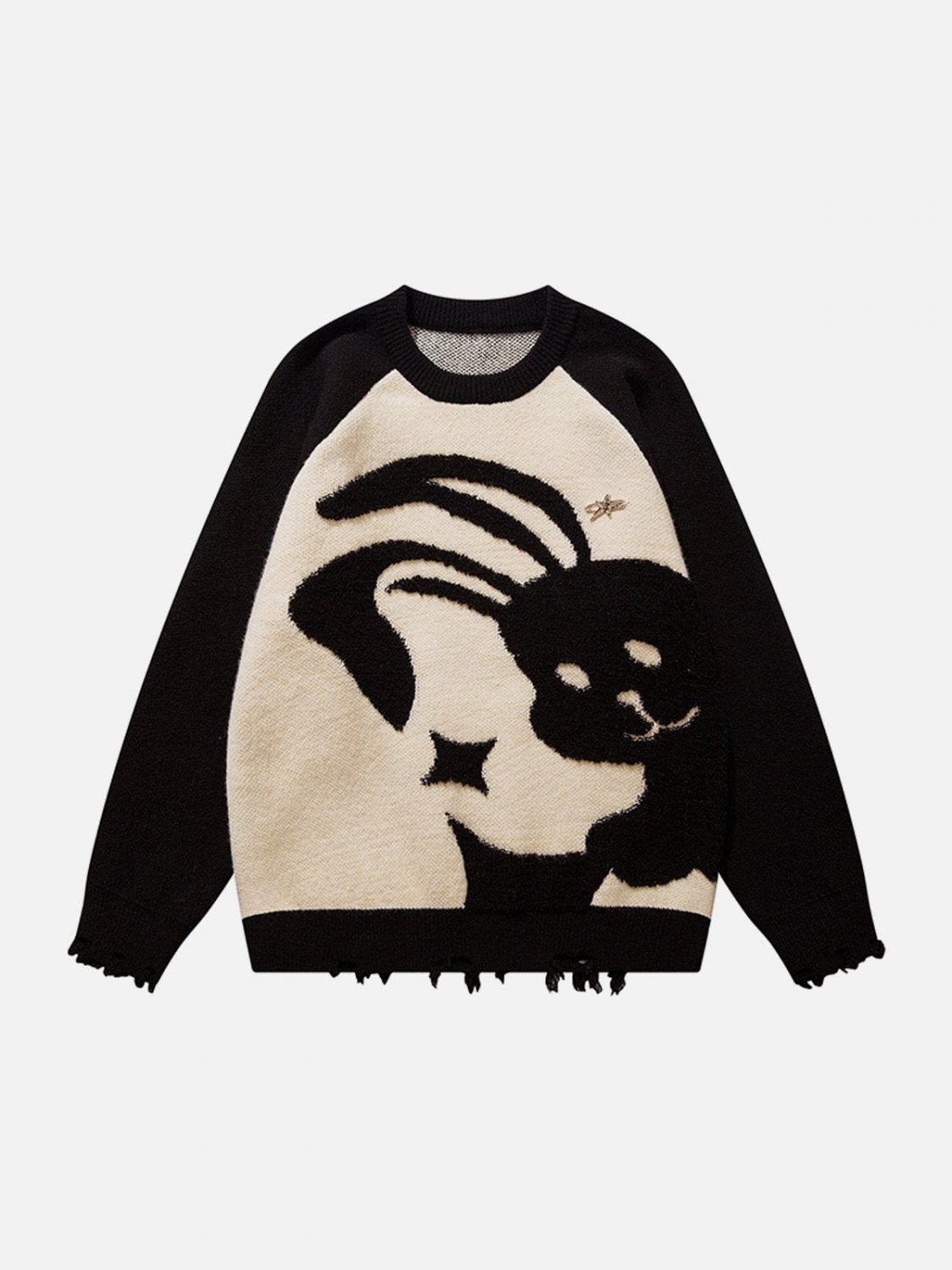 Cartoon Rabbit Embroidery Sweater