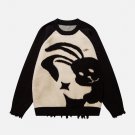 Cartoon Rabbit Embroidery Sweater