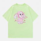 Cartoon Rabbit Embroidery Tee