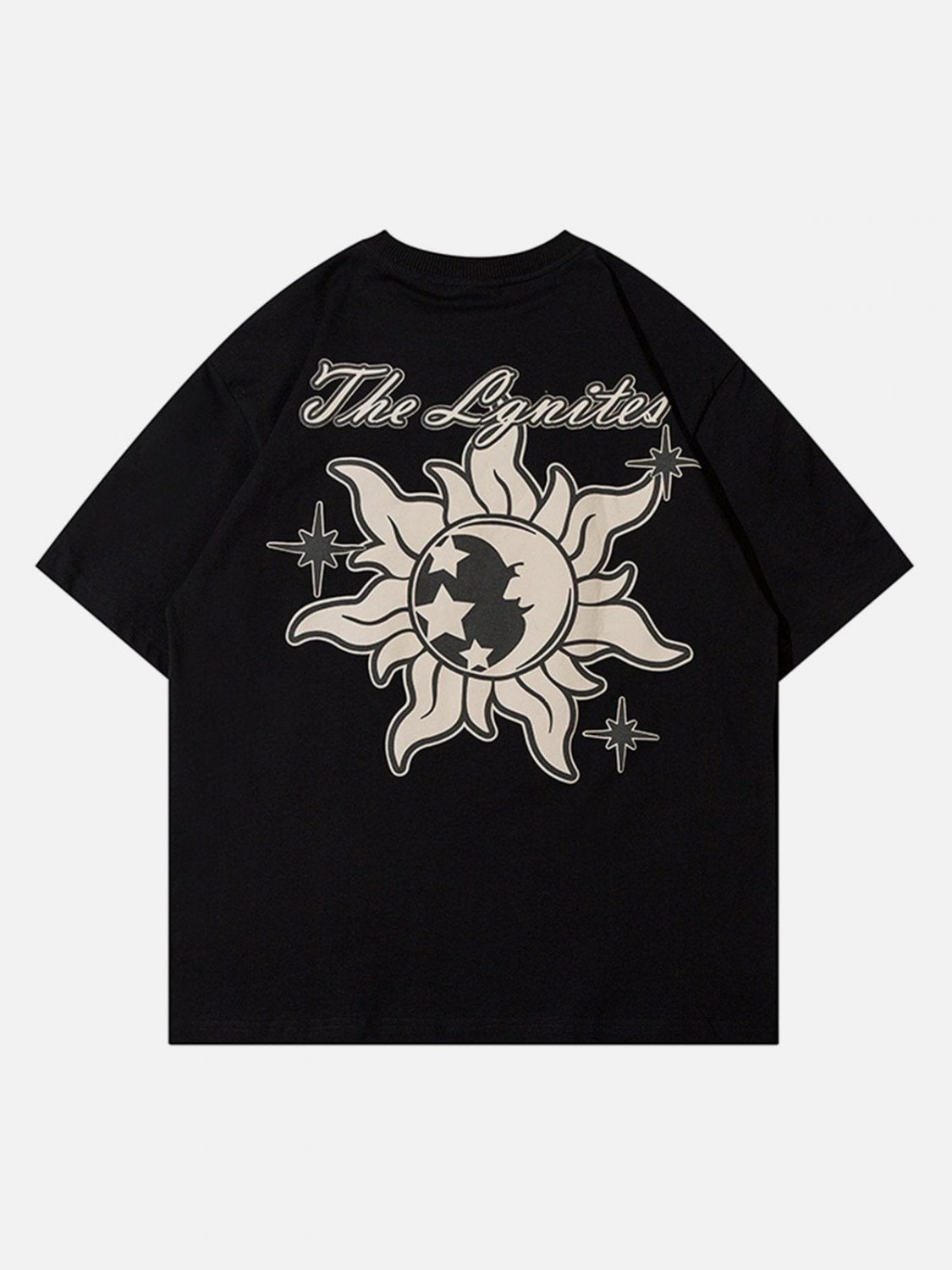 Cartoon Sun Moon Print Tee