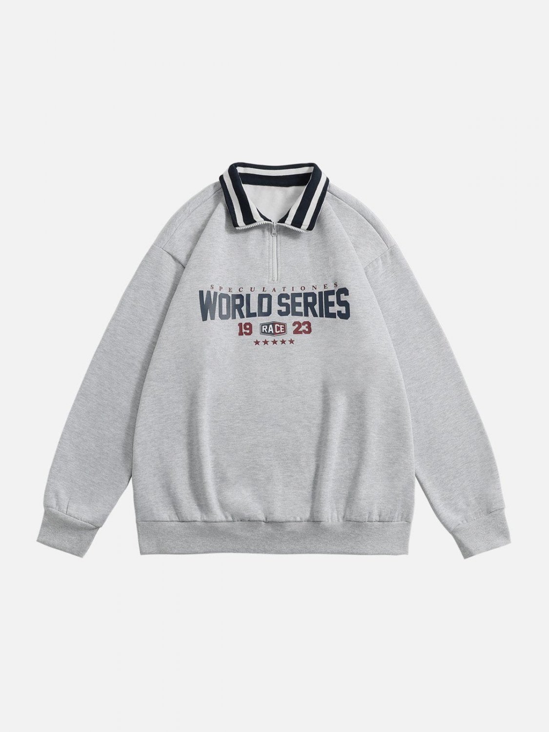 Casual Letter Print Polo Sweatshirt