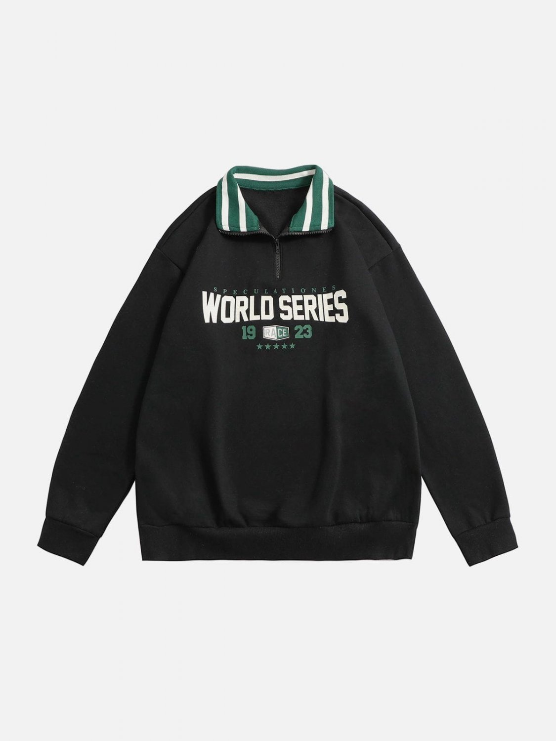 Casual Letter Print Polo Sweatshirt