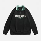 Casual Letter Print Polo Sweatshirt