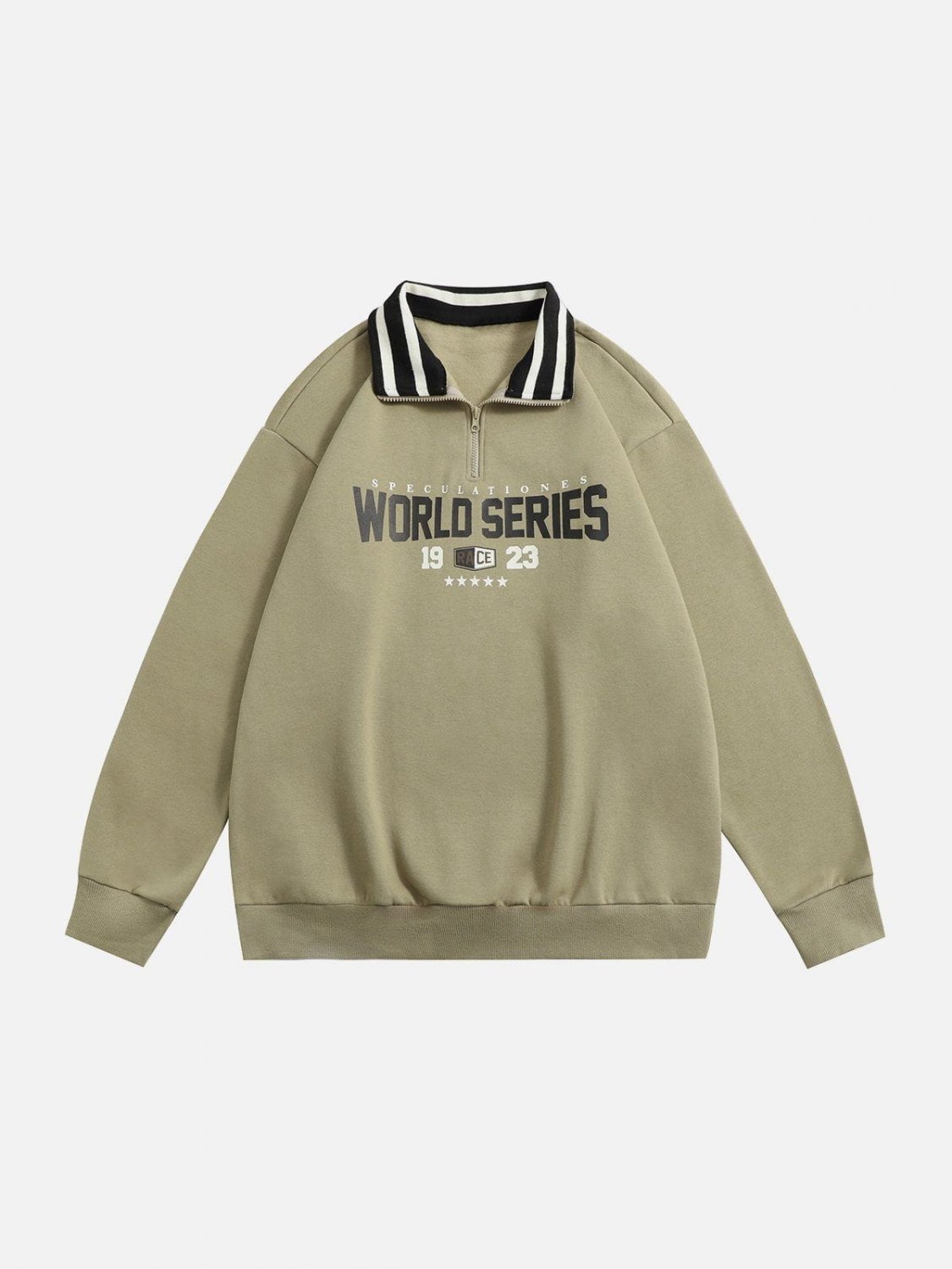 Casual Letter Print Polo Sweatshirt