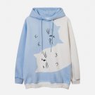 Cat Contrasting Panel Hoodie