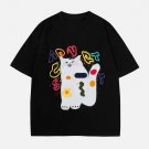 Cat Embroidery Print Tee