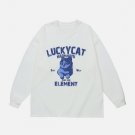 Cat Letter Print Sweatshirt