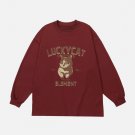 Cat Letter Print Sweatshirt