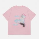 Cat Plush Print Heart Element Tee