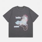 Cat Plush Print Heart Element Tee