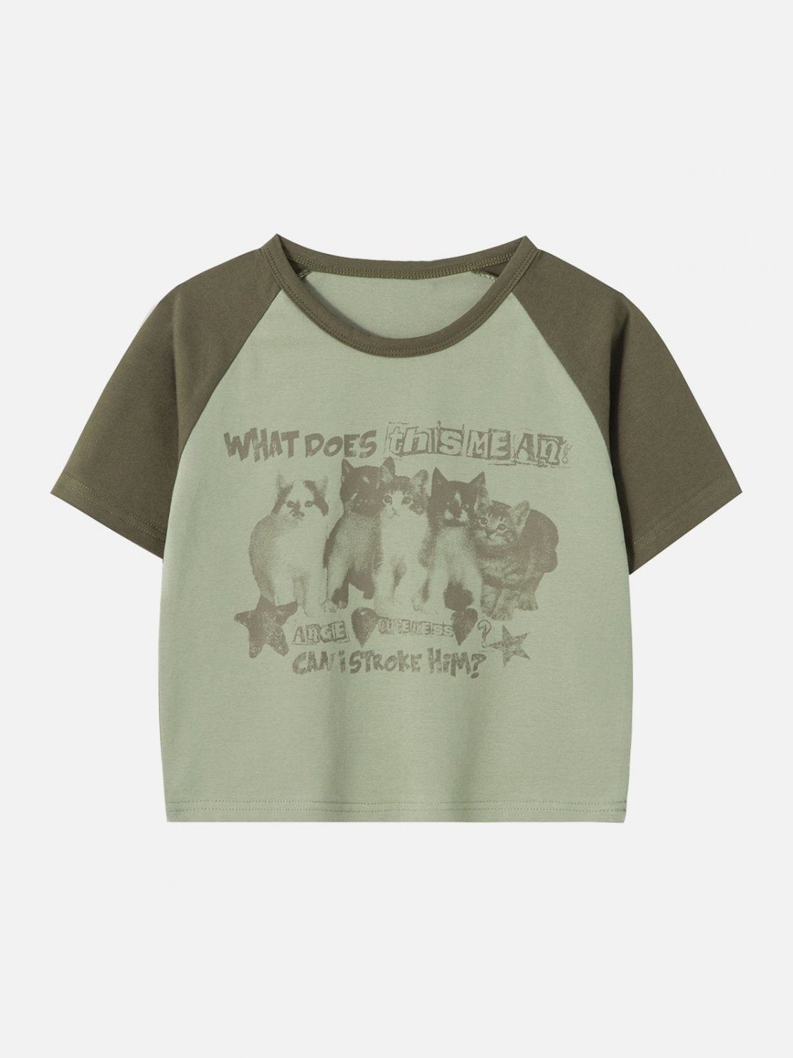 Cat Print Patchwork Regular Tee