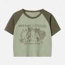 Cat Print Patchwork Regular Tee