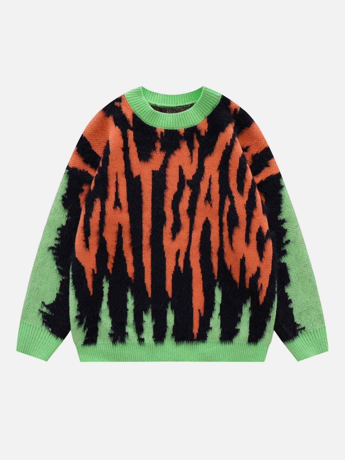 CATCASEu201c Print Contrast Plush Streetwear Sweater