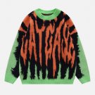 CATCASEu201c Print Contrast Plush Streetwear Sweater