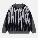CATCASEu201c Print Contrast Plush Streetwear Sweater