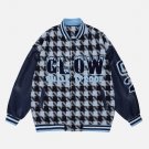 Check Flocked Letters Varsity Jacket