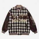 Check Flocked Letters Varsity Jacket