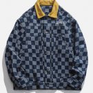 Checkerboard Embroidered Letter Jacket
