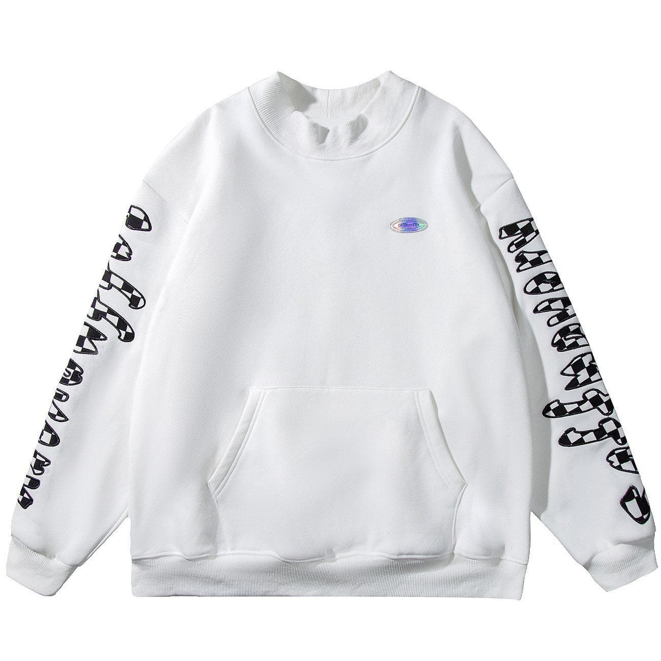 Checkerboard Letter Sleeves Sweatshirt
