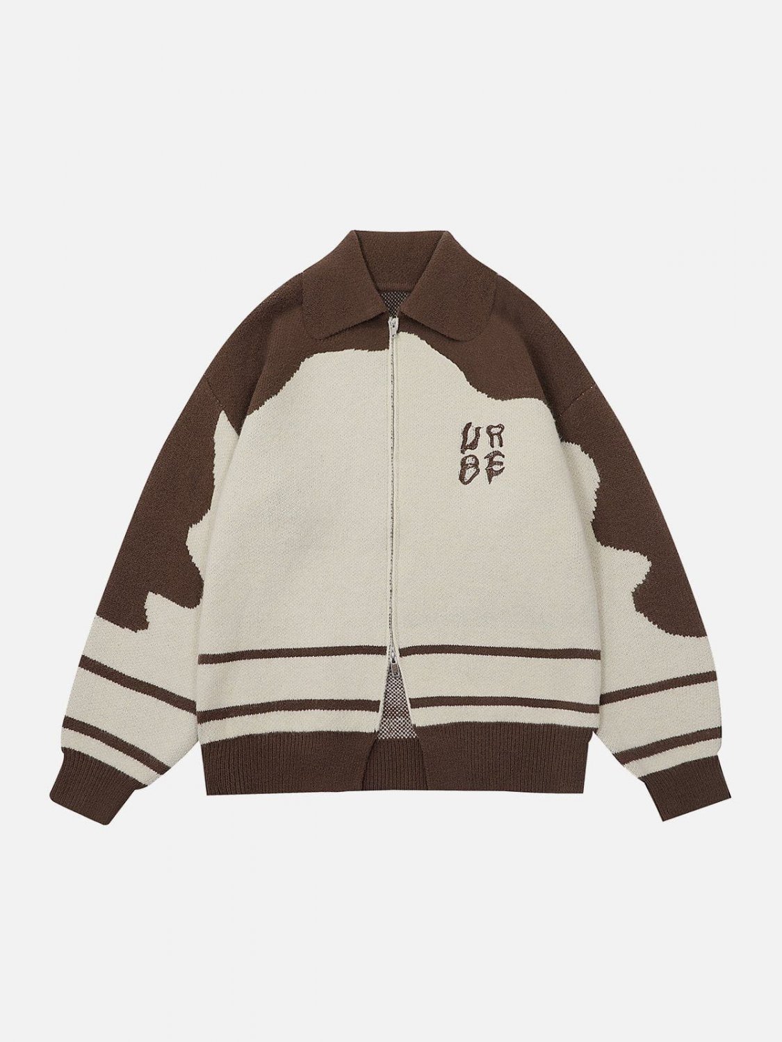 Color Block Embroidered Cardigan