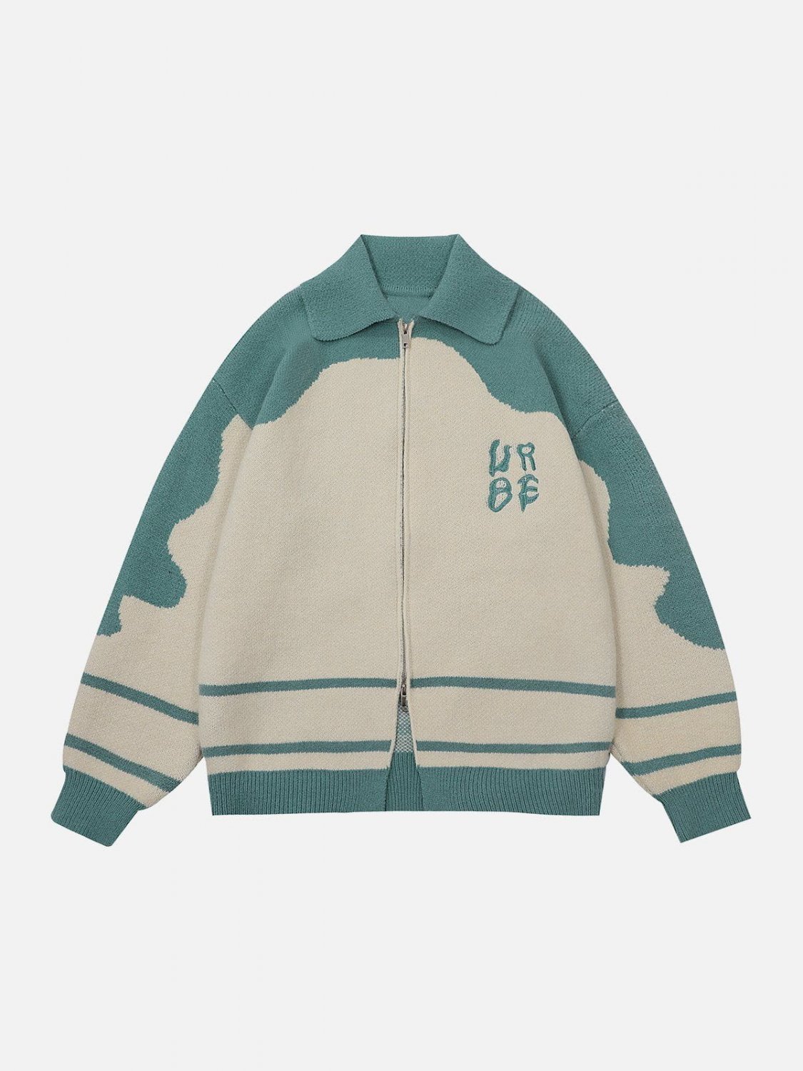 Color Block Embroidered Cardigan