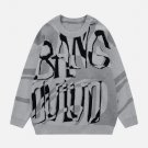 Color Block Graffiti Letter Sweater