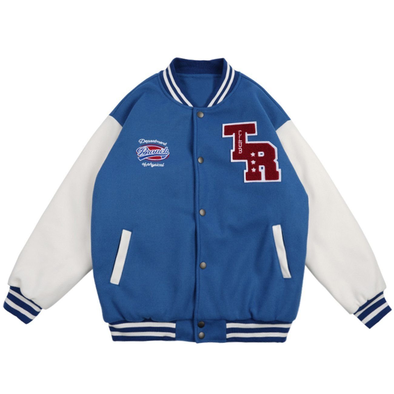 Color Block High Street Letter Embroidery Jacket