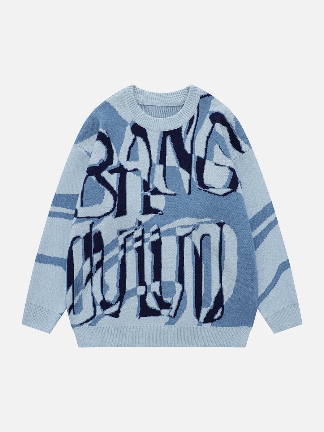 Color Block Graffiti Letter Sweater